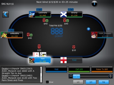 Скриншот покерной программы 888poker