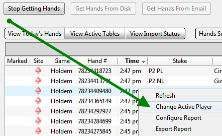 Изменение активного игрока в PokerTracker 4