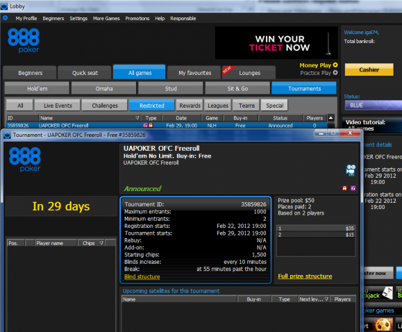 888poker freeroll