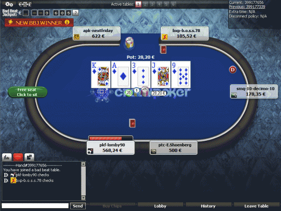 Cristal Poker screenshot table